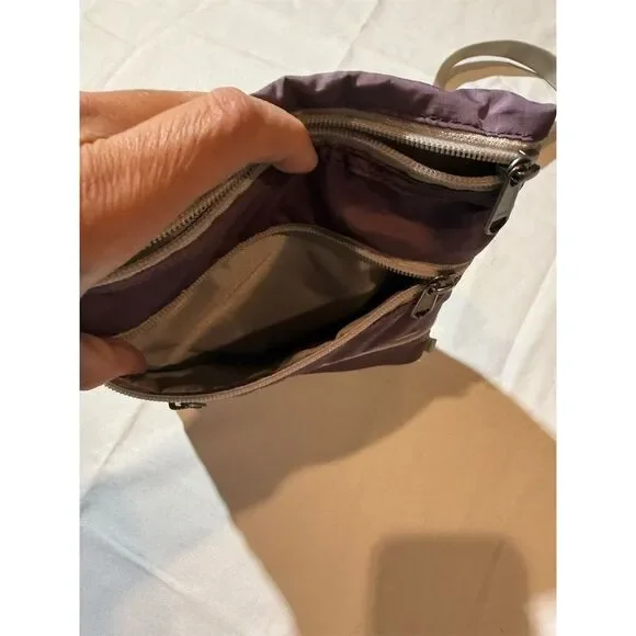 Eddie Bauer Unisex Purple Crossbody Travel Bag Adjustable Strap - Picture 7 of 9